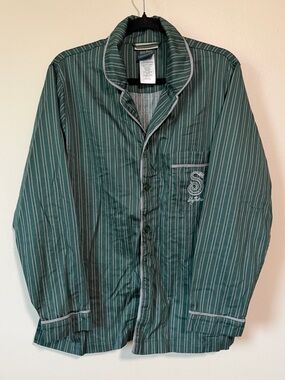HARRY POTTER x Pottery Barn Slytherin collab embroidered pajama top size large